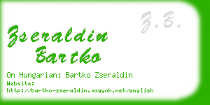 zseraldin bartko business card